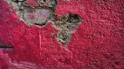 Vivid red cement wall background Foto stock
