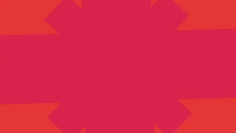 Vivid red central shape with orange geometric edges on a white background cre Stock Illustration