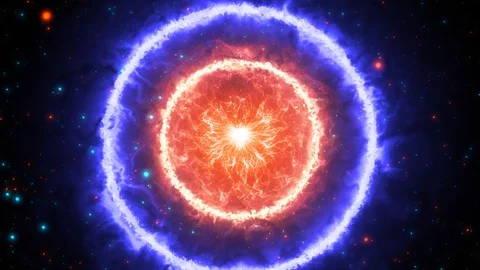 Vivid Sci-Fi Abstraction With Colorful Stars And Amazing Supernova (Looped) Stock Footage 122756383