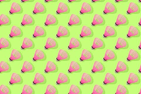 Vivid seamless pattern with badminton shuttlecocks. Stock Photos