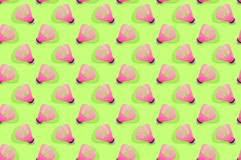 Vivid seamless pattern with badminton shuttlecocks. Stock Photos