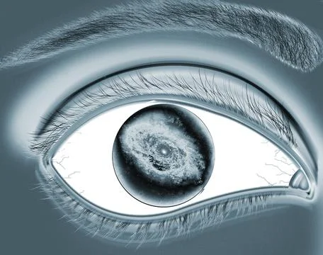 Vivid Space Eye Reflection Stock Illustration