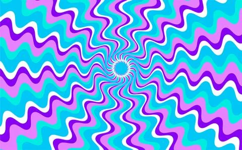 Vivid spiral background with swirling waves creating an optical, psychedeli.. Stock Illustration
