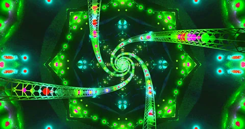 Vivid spiral tunnel video loop creates captivating visual experience for sc.. Stock Footage 317811401