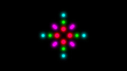 Vivid splashes of 2D flat shapes, motion like fireworks, three colorful elements Stock Footage 269830215