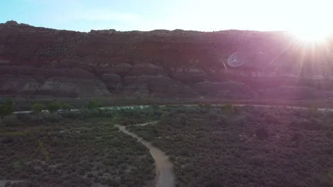 Vivid Sunlight Over Mountain Hike Trails In Vermillion Cliffs, Old Paria, Video stock 237453613