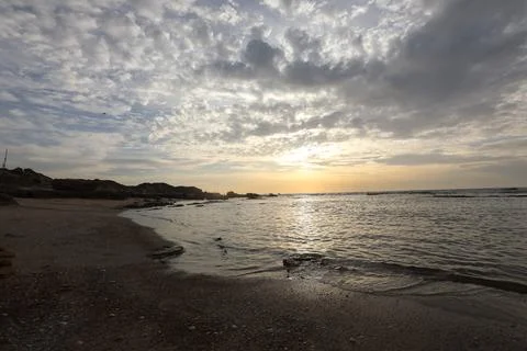 Vivid sunset over ocean with clouds High quality Stock Photos