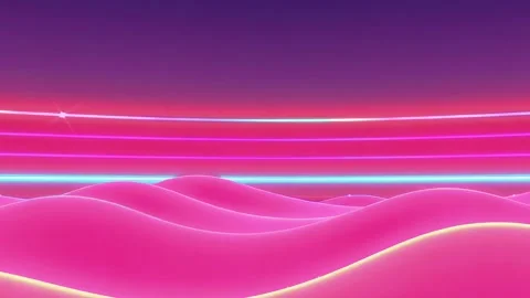Vivid Synthwave Terrain: Retro Neon Landscape Animation Vidéo 330319922