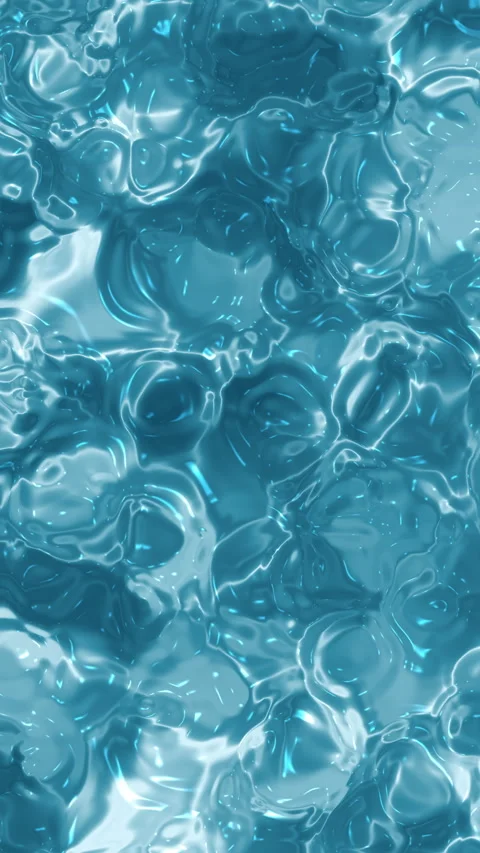 Vivid Textured Surface of Light Reflecting Blue Liquid Patterns Stock Footage 310747411