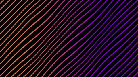 Vivid trendy animation with gradient diagonal lines on the black background Stock Footage 130849723