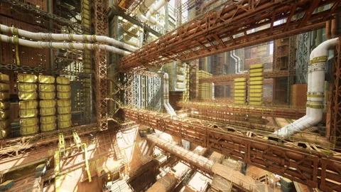 Vivid urban transformation with structural elements and reconstruction efforts Stock Footage 329943246