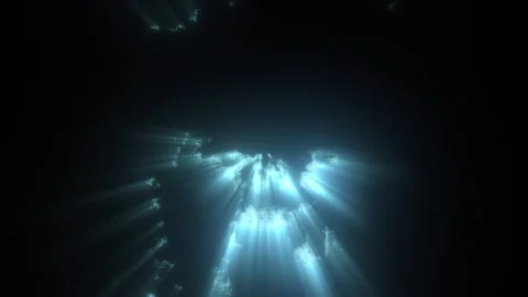 Vivid Vibrant Textured Blue Light Rays Bursting Out Randomly from Black Stock Footage 320759784