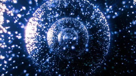 Vivid visual motion of blue spheres increasing and repeating. Stock Footage 281118420