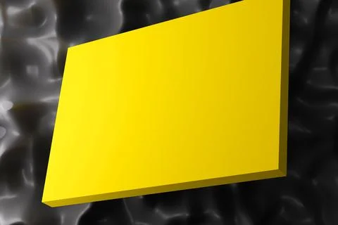 A vivid yellow rectangular floats against a dark, textured background. Sale.. Stock Illustration
