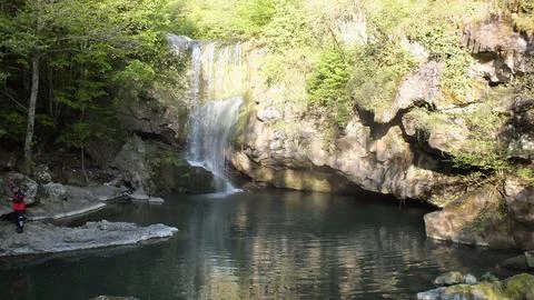 The viwe of the waterfall Stock Photos