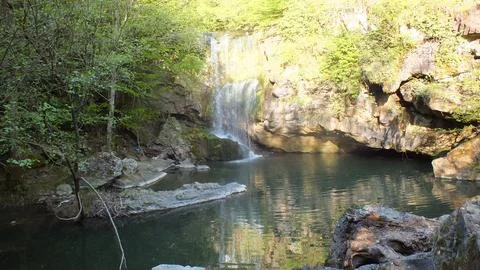 The viwe of the waterfall Stock Photos