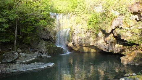 The viwe of the waterfall Stock Photos