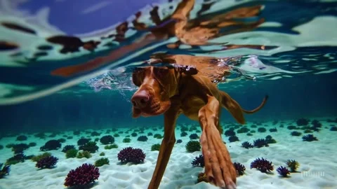 Vizsla under the sea 動画素材 311358799