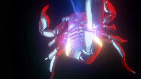 The vj 3d Neon The Scorpion Stock Footage 145219287