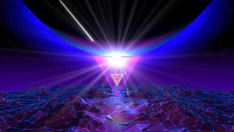 VJ 80's Triangles Stock Footage 79650729