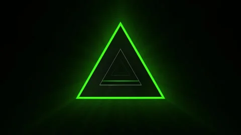 VJ Abstract Green Triangle Neon laser light Stock Footage 241386017