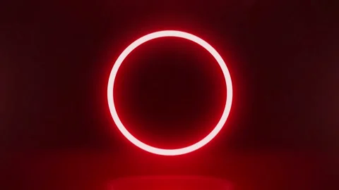 VJ Abstract Red Circle Neon laser light Stock Footage 241392701