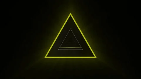 VJ Abstract Yellow Triangle Neon laser light Stock Footage 241386019
