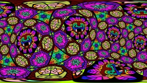 VJ aztec-mayan 360VR dome theme with 120 bpm pulse Stock Footage 70086930