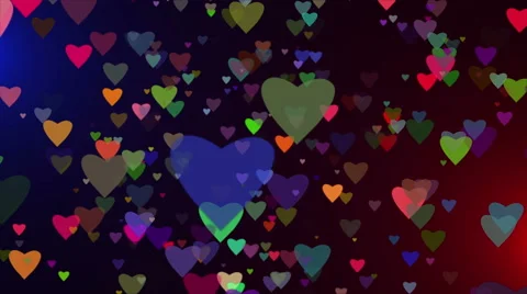 VJ Background flying colored hearts 4K Stock Footage 44913477
