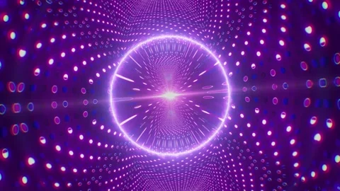 VJ Background of Glow Circle on the Symmetrical Lamps 스톡 동영상 339631332