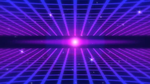 VJ Background Retro Space Animation, Purple Futuristic Grid And Shining Star Video stock 152662930
