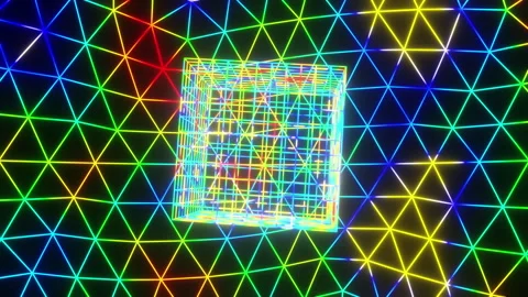 VJ Dance Colorful Cube Looping Gradient Background For for Music Festival, Bar Stock Footage 240791849