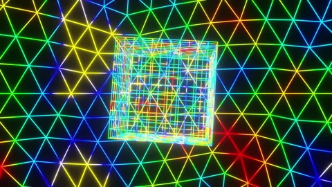 VJ Dance Colorful Cube Looping Gradient Background For for Music Festival, Bar Stock Footage 240791909