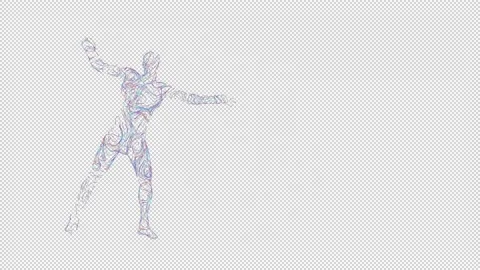 Vj Dancing Man with transparent (alpha) background Stock Footage 234350783