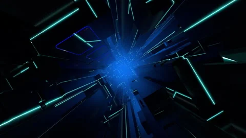 VJ Dark Sci-Fi  Tunnel Stock Footage 261980797