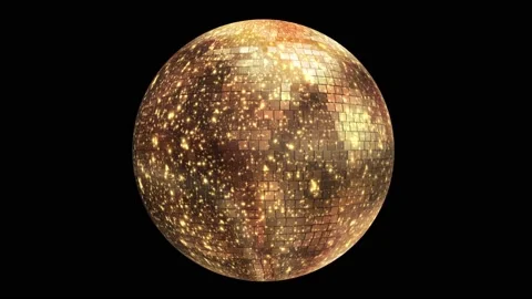 VJ Disco Ball Glow Background Loop Gold. Neon Disco ball seamless VJ loop animat Stock Footage 221761482