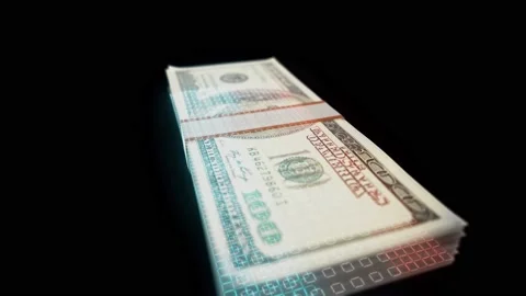 Vj Dollar Stack 4k Video stock 145948834