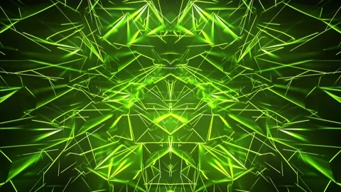 VJ Green Glowing Edges Stock Footage 153107211