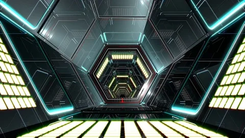 VJ Hexagonal Tunnel Stock Footage 78144981