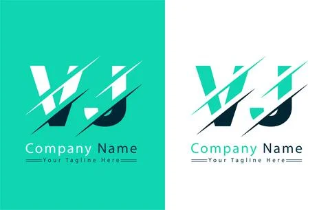 VJ Letter Logo Vector Design Template Elements Stock Illustration