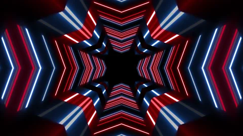 VJ light event concert game music stage party led neon tunnel background loop Stock Footage 235820175