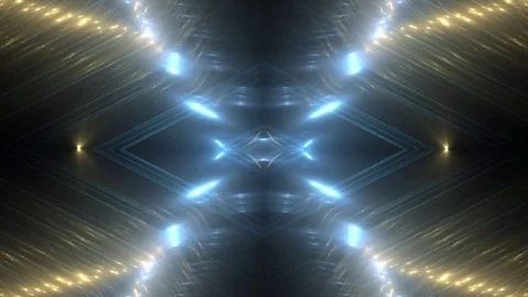 VJ Lights gold and blue flashing spot light. Stock Footage