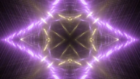 VJ Lights gold and violet flashing spot light. Stock Footage