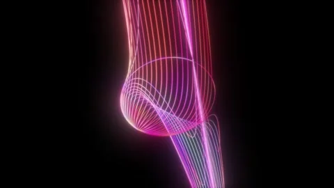 Vj loop 3d animation. Abstract pink blue neon with glowing wavy lines Stock Footage 320676934