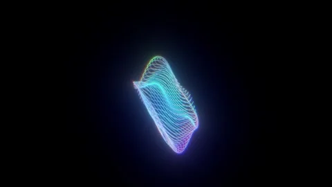 Vj loop 3d animation. Abstract pink blue neon with glowing wavy lines Stock Footage 320679475