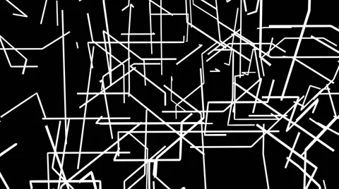 VJ Loop - 3D grid of black and white shooting lines Stock-Footage 50024537
