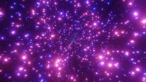 VJ loop 3d illustration blinking colorful particles galaxy Stock Footage 142936514