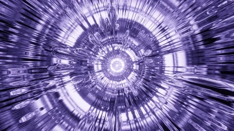 VJ loop 3d illustration glass tunnel with light effects Stock Footage 142935661