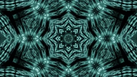 VJ loop 3d illustration star shapes kalaidoscope pattern mandala Stock Footage 142927829
