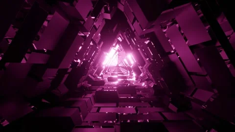 Vj loop 3d triangle space tunnel with texture Stock Footage 282951665